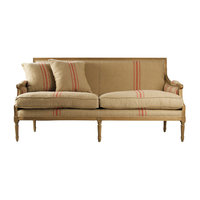 Louis Sofa, Red Stripes/Reclaimed Oak