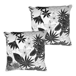 Benzara UPT 272778 Square Cotton Accent Throw Pillow Floral Print