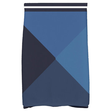18"x30" Nautical Angles, Geometric Print Kitchen Towel, Navy Blue