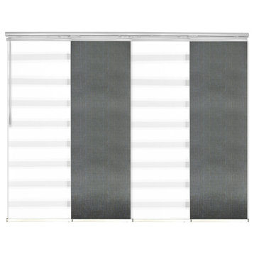 Blanched White-Stormy 4-Panel Track Extendable Vertical Blinds 48-88"x94"