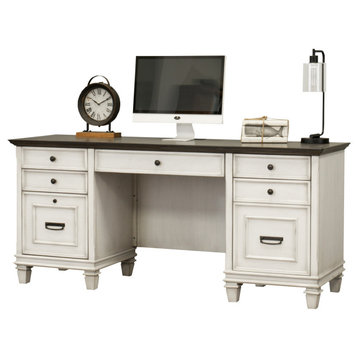 Martin Furniture Hartford Double Pedestal Desk, White