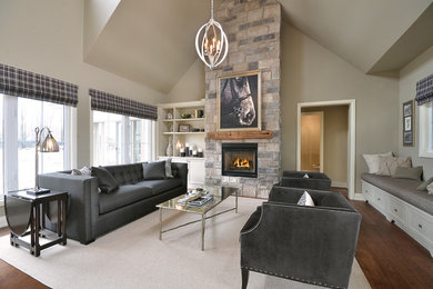 Transitional living room photo in Toronto