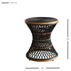 New Pacific Direct Kirby 20" Modern Round Rattan Stool in Black