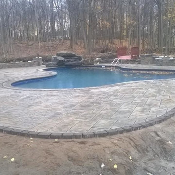Pool Project with Diving Rock and Small Water Feature