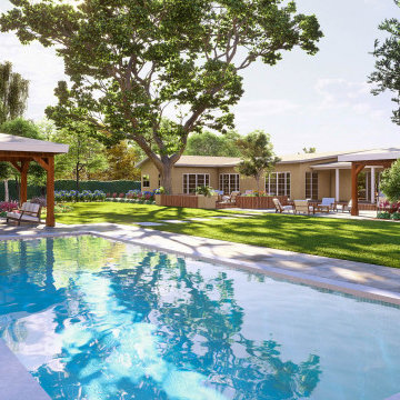 MId-Century Modern Backyard Forest