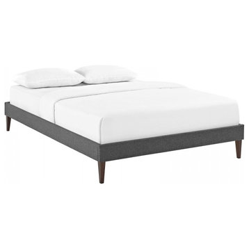 Modway Bedroom Sharon King Fabric Bed Frame With Squared Tapered Legs