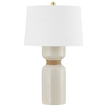 Hudson Valley Lighting - Mindy 1 Light Table Lamp, Aged Brass - A crackled ivory ceramic base with jute wrap detailing defines the Mindy collection, inspired by Becki Owens' signature style. Available in two silhouettes, each piece is finished with a crisp Belgian linen shade and aged brass finial for a look that is stylish and livable.