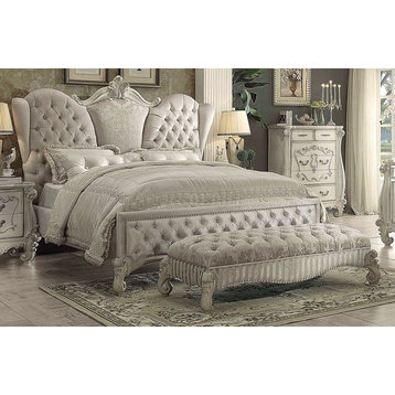 Emma Mason Signature Starboard Queen Bed in Ivory Velvet/Bone White