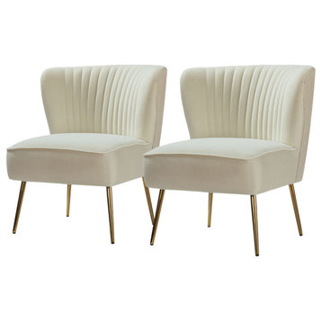 Upholstered Side Chair, Set of 2, Ivory
