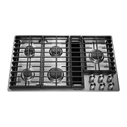 KitchenAid - Kitchenaid 36" Gas Downdraft Cooktop, Stainless Steel - Cooktops