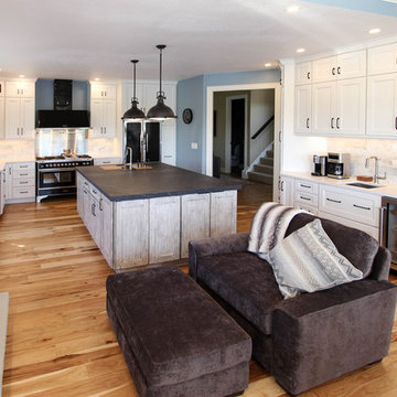 White and Gray Kitchen with Massive Storage Solutions