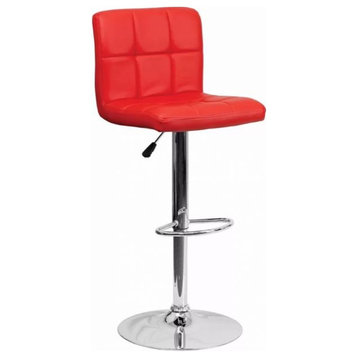 Winford Adjustable Height Swivel Bar Stool (Set of 2), Red