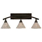 Toltec Lighting - Toltec Lighting 173-BC-7195 Bow - Three Light Bath Bar - Shade Included.IS THIS A CHAIN HUNG FIXTURE?: NoWarranty: 1 YearAssembly Required: YesBackplate Length: 16.00* Number of Bulbs: 3*Wattage: 100W* BulbType: Medium* Bulb Included: No