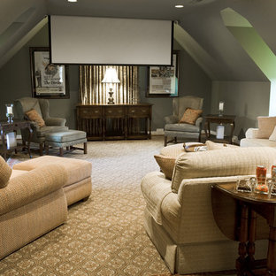 Home theater - eclectic home theater idea in Richmond