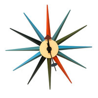 Mod Made Mid Century Modern Multi Color Star Clock