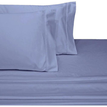 Full Size 600 Thread Count 100% Cotton Sheet Sets Solid (Periwinkle)