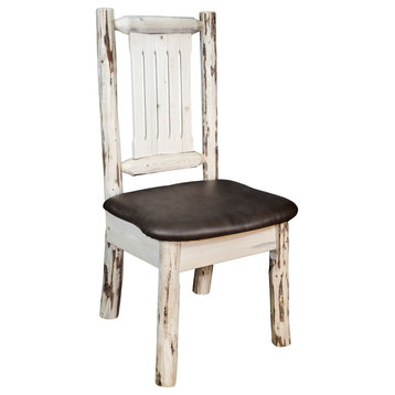 Montana Side Chair With Upholstered Seat, Saddle Pattern