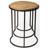 Glover Medium Brown Solid Wood w/ Black Metal Base Nesting Accent Tables