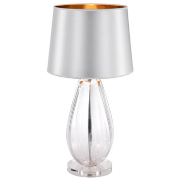 Warehouse of Tiffany's IMT565A/1 Chrome+Clear Crystal Base 1 Light, Table Lamp