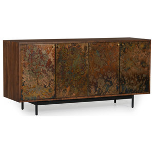 70" Lacquered Art Deco Modern Sideboard Buffet Brown Gold and Black -  Midcentury - Buffets And Sideboards - by Sideboards and Things | Houzz