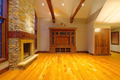Inspiration for a craftsman living room remodel in Calgary