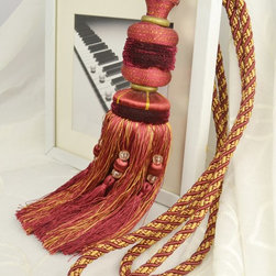7 Colors QYM31 Polyester Curtain Tassel Tie Backs in Red Color - Window Treatment Accessories