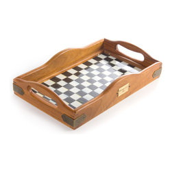 Courtly Check Hostess Tray - Small | MacKenzie-Childs - Serving Trays