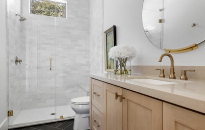 New This Week: 6 Midsize Bathrooms With a Low-Curb Shower