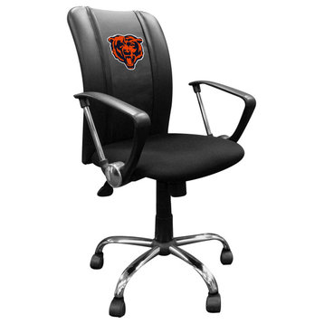 Chicago Bears Secondary Task Chair With Arms Black Mesh Ergonomic