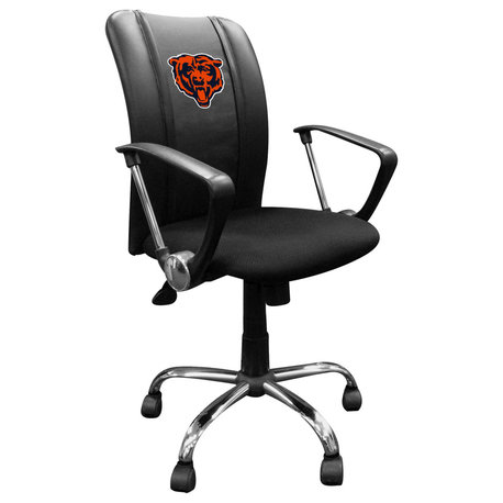 Chicago Bears Secondary Task Chair With Arms Black Mesh Ergonomic