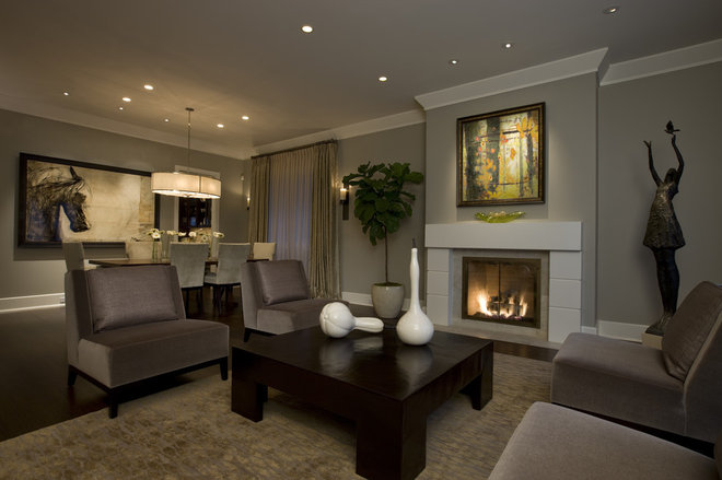 Transitional Living Room by Michael Abrams Interiors