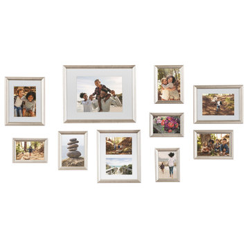 Adlynn Glam Wall Picture Frame Set, Silver 10 Piece