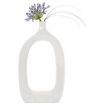 Torre and Tagus Open Vase Tall, White