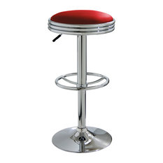 Amerihome - Amerihome Soda Fountain Style Bar Stool, Red - Bar Stools and Counter Stools