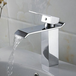 Contemporary Waterfall Bathroom Sink Faucet - Chrome Finish TQ3002 - Bathroom Sink Faucets