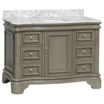 Kitchen Bath Collection - Katherine 48" Bath Vanity, Weathered Gray, Carrara Marble - The Katherine: class and elegance without compare.