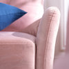 Comfortable Loveseat, Cushioned Seat With Tufted Back & Flared Armrest, Blush