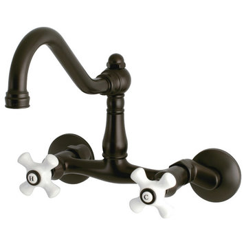 KS3225PX 6" Adjustable Center Wall Mount Kitchen Faucet, Oil Rubbed Bronze