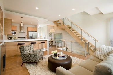 Living room - contemporary living room idea in Boston