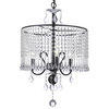 Contemporary 3-Light Crystal Chandelier With Crystal, Black