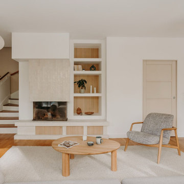 Rénovation du salon avec cheminée