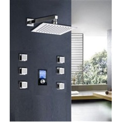 Trialo Solid Brass Color Changing Water Powered Led Shower with Adjustable Body - Showerheads And Body Sprays