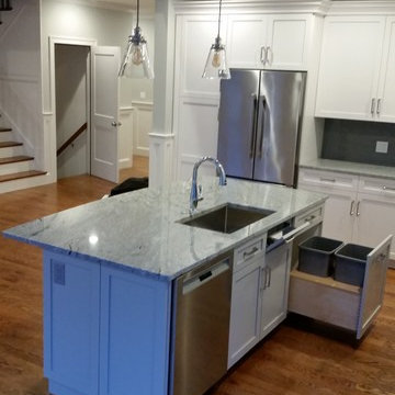 Omega Plainfield White Shaker & Dove Grey Island Dream Kitchen - Walpole