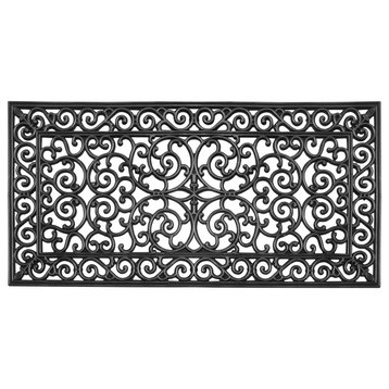 A1HC First Impression Audie Rubber Entry Double Doormat 24"x48"