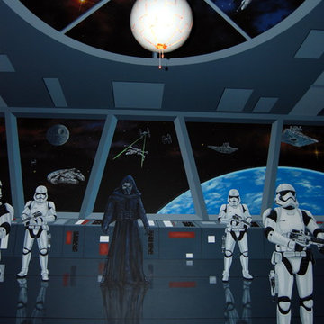 Star Wars: The Force Awakens Murals in a bedroom by Tom Taylor of Mural Art LLC