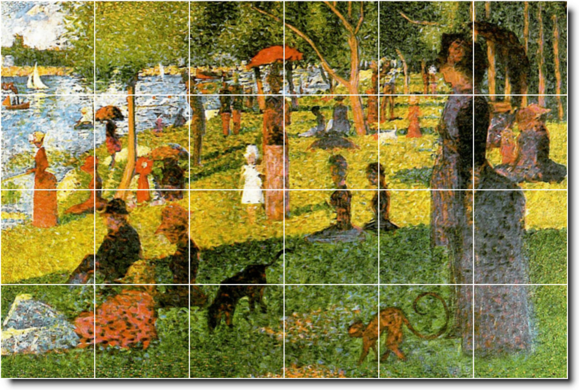 Mosaïque Murale En Céramique « Titian Nude Painting » - 12 Carreaux 12x12 Pouces, Finition Satin