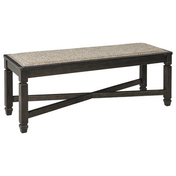 Ashley Tyler Creek Upholstered Dining Bench in Gray and Brown