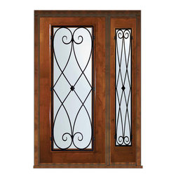 Prehung Sidelight Door 80 Wood Alder Charleston Full Lite - Front Doors