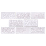 Merola Tile - Antic Feelings Milk Ceramic Wall Tile - Capturing the appearance of a patterned look, our Antic Feelings Milk Ceramic Wall Tile features a smooth, glossy finish, providing decorative appeal that adapts to a variety of stylistic contexts. Containing 4 different print variations that are randomly distributed throughout each case, this white rectangle tile offers a one-of-a-kind look. With its non-vitreous features, this tile is an ideal selection for indoor commercial and residential installations, including kitchens, bathrooms, backsplashes, showers, hallways and fireplace facades. This tile is a perfect choice on its own or paired with other products in the Antic Collection. Tile is the better choice for your space!