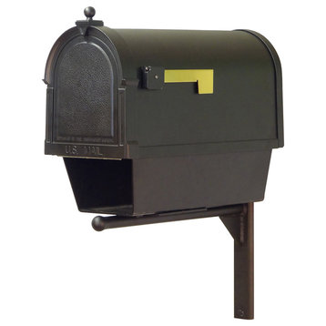 Berkshire Mailbox With Newspaper Tube & Ashley Front Mailbox Mounting Bracket